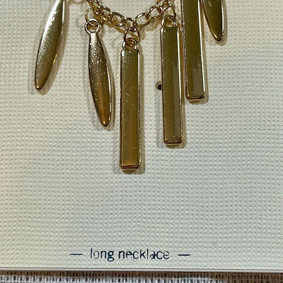 LC Lauren Conrad | NWT Gold Tone Long Statement Necklace - Picture 5 of 8